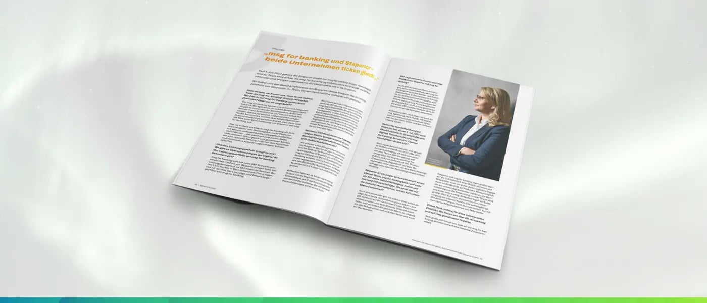 „msg for banking und Staperior – beide Unternehmen ticken gleich …“ (NEWS 03/2023)