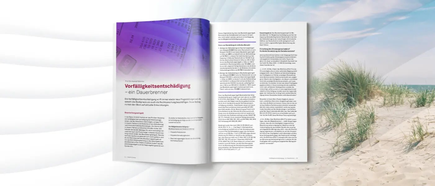 Vorfälligkeitsentschädigung – ein Dauerbrenner