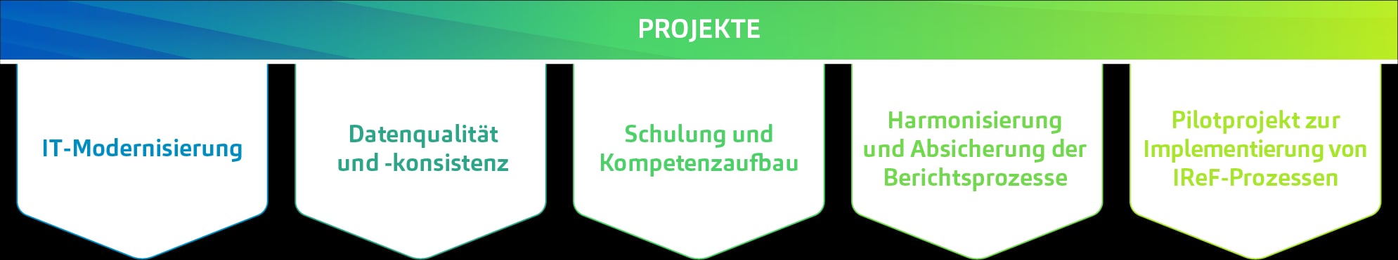 Darstellung wichtigster Projekte und Maßnahmen für IReF-Umsetzung